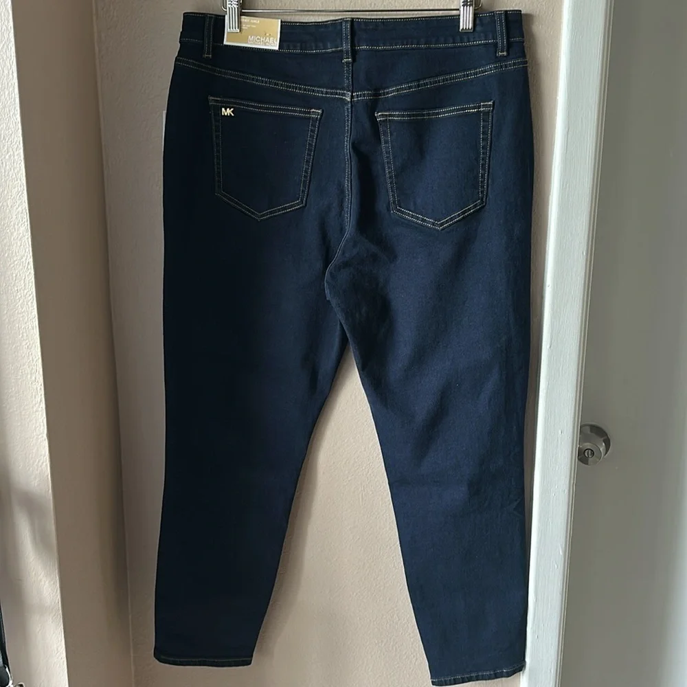 NWT MICHAEL KORS Selma High Rise Midnight Wash Skinny Ankle